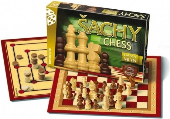Jeu d'échecs, dames et moulin