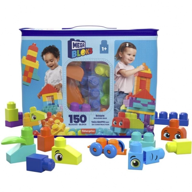 Mega Blocks Echt Grote Zak Met Blokken - Blauw (150 Delen)