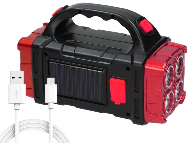 Zonne-energie draagbare LED zaklamp met powerbank