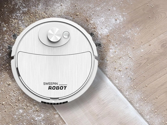 Draadloze robotstofzuiger met borstel