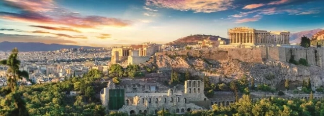 Panoramisch uitzicht op Akropolis