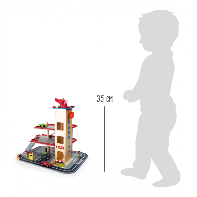 Houten parkeerplaats met lift - Small Foot