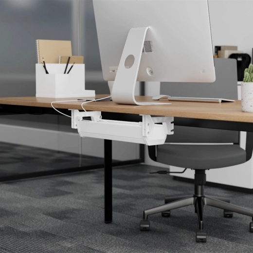 Tidy and safe under the desk