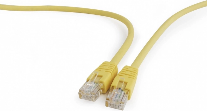 Patchkabel kat. 5e 1 m geel met gegoten bescherming