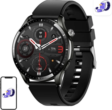 Schlaue Uhr Blitzwolf Schwarz