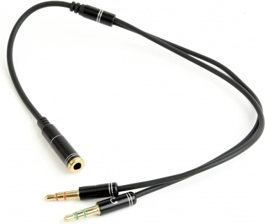 Adaptateur audio 4 broches vers 2× mini‑jack 3,5 mm, 0,2 m