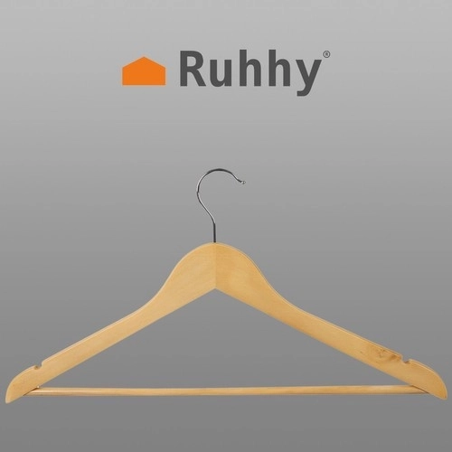 Wooden Clothes Hangers Set - 10 Pieces