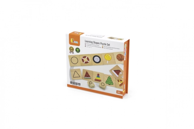 Houten educatieve puzzel VIGA – passende vormen
