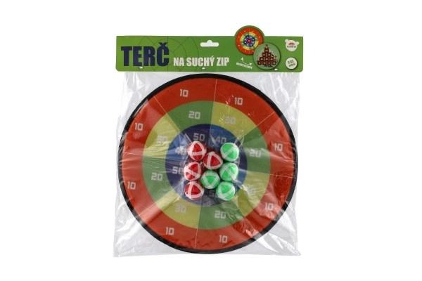 Dubbelzijdig klittenbanddoel met ballen 34 cm
