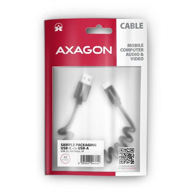 BUCM-AM20TB Twister USB-C - USB-A kabel, 1,1 m, USB2.0 3A, ALU