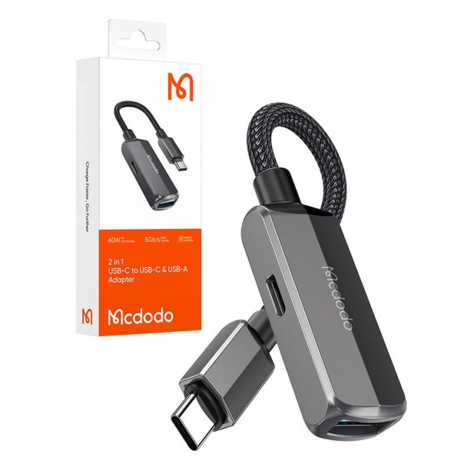 OTG-adapter 2 in 1 USB-C naar USB-C en USB-A