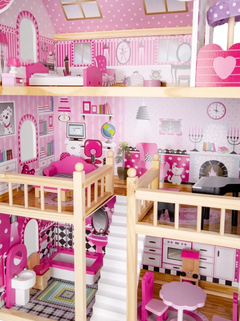 Houten poppenhuis met meubels van ECOTOYS