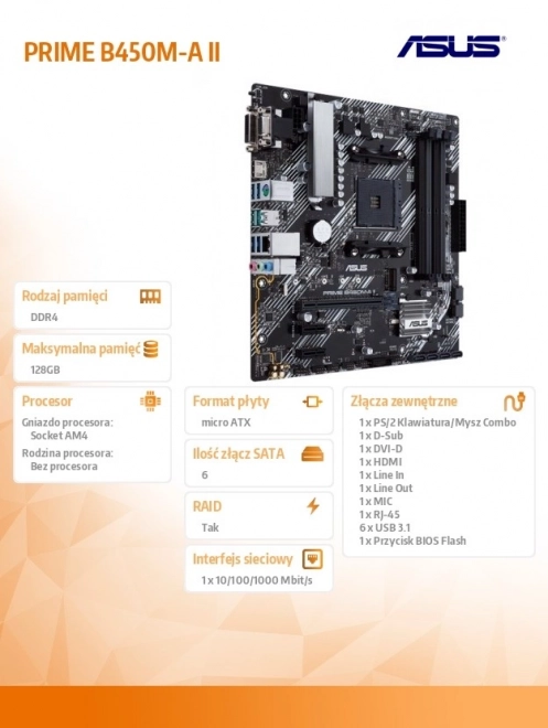 Moederbord ASUS Prime B450M-A II