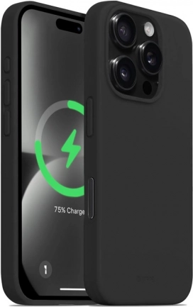 Coque magnétique en silicone Color Cover pour iPhone 16 Pro Max avec MagSafe – noir