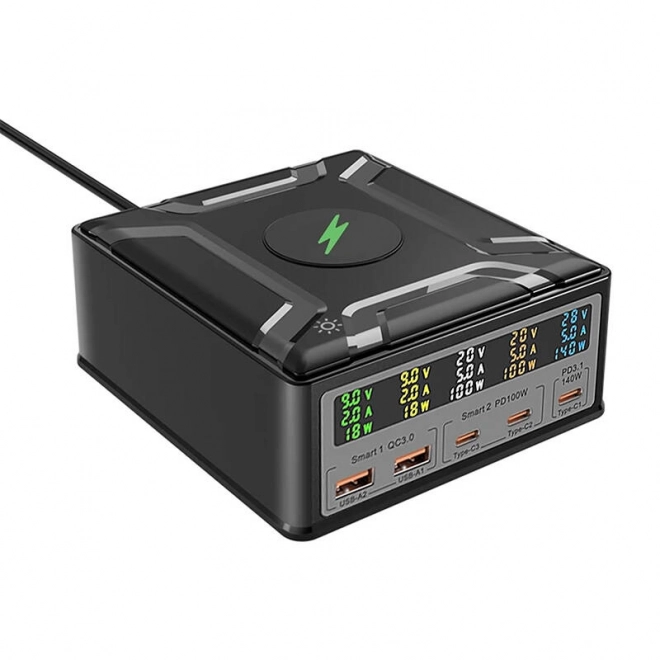Blitzwolf Mehrfachgeräteladegerät mit USB und kabelloser Ladefunktion