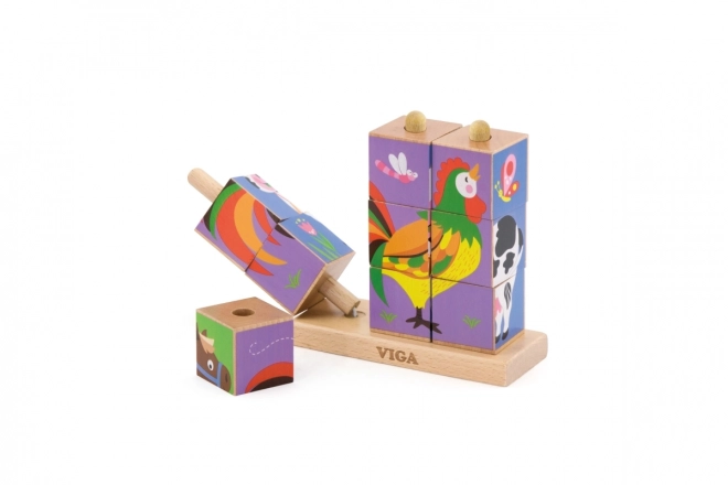 Viga Wooden Animal Puzzle Blocks