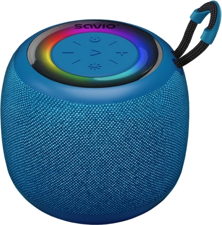 kabelloser Bluetooth-Lautsprecher SAVIO mit RGB-Beleuchtung, 5 W, IPX4, blau