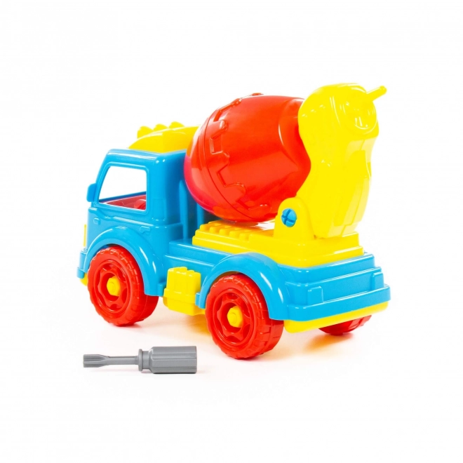 Betonnen mixer met bouwblokken DIY