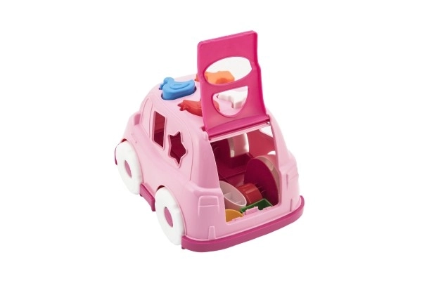 Auto inlegspeelgoed plastic 24x17cm met mogelijkheid tot 3 kleuren - in net, 12m+