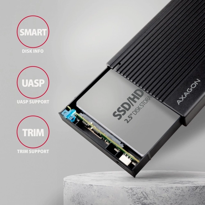 Aluminium behuizing voor externe USB3.2 Gen 2 schijven - SATA 6G 2.5" SSD/HDD