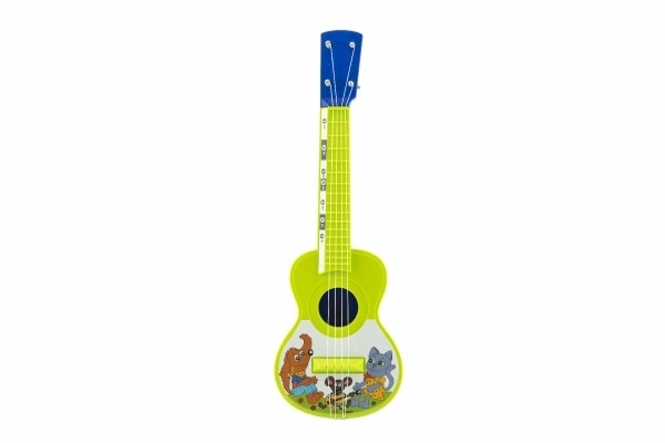 Plastic ukulele met diertjes 40 cm met plectrum