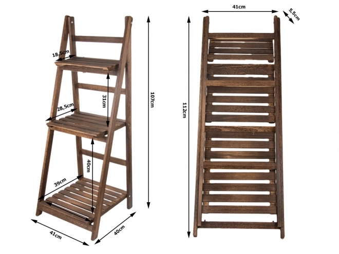 Houten ladderstandaard voor planten