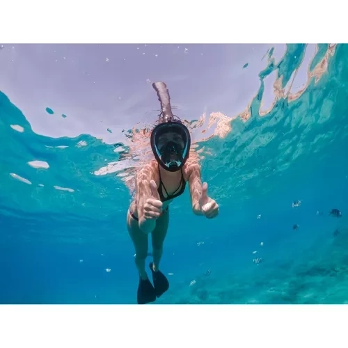zwarte volledig gezicht snorkelmasker - L/XL