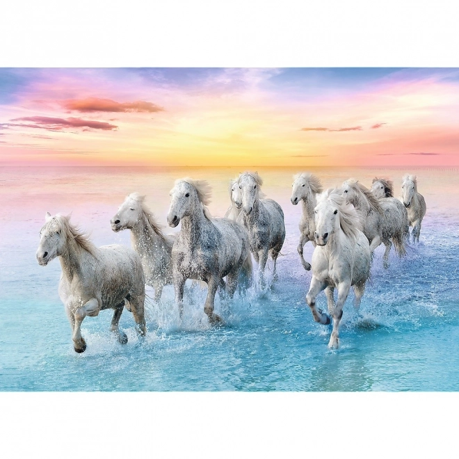 Puzzel 500 stukjes Witte paarden in galop Trefl