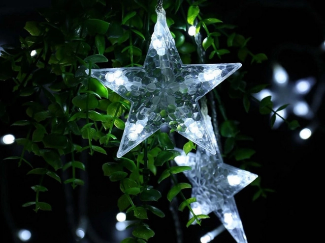 Kerstverlichting gordijn met sterren op USB