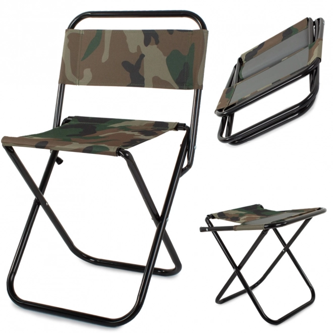 Kampeer visvouwstoel camouflage