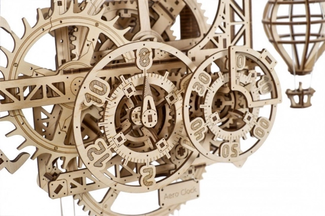 Ugears 3D houten mechanische puzzel Muurklok Aero