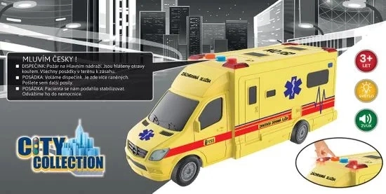 Ambulance met traagheidsmotor met licht- en geluidseffecten