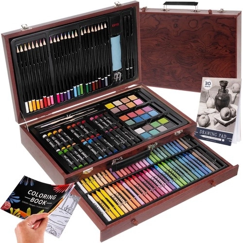 Painting Set With Wooden Case And Drawer