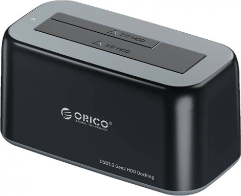 ORICO dockingstation voor 2,5"/3,5" HDD/SSD, USB‑C, 10 Gb/s, schijfklonen, zwart