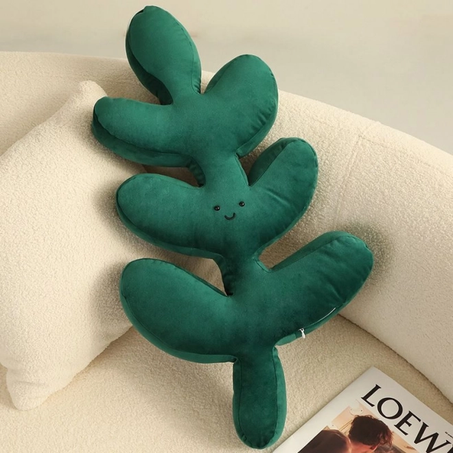 Decorative plush pillow in the shape of a leaf – type 1
