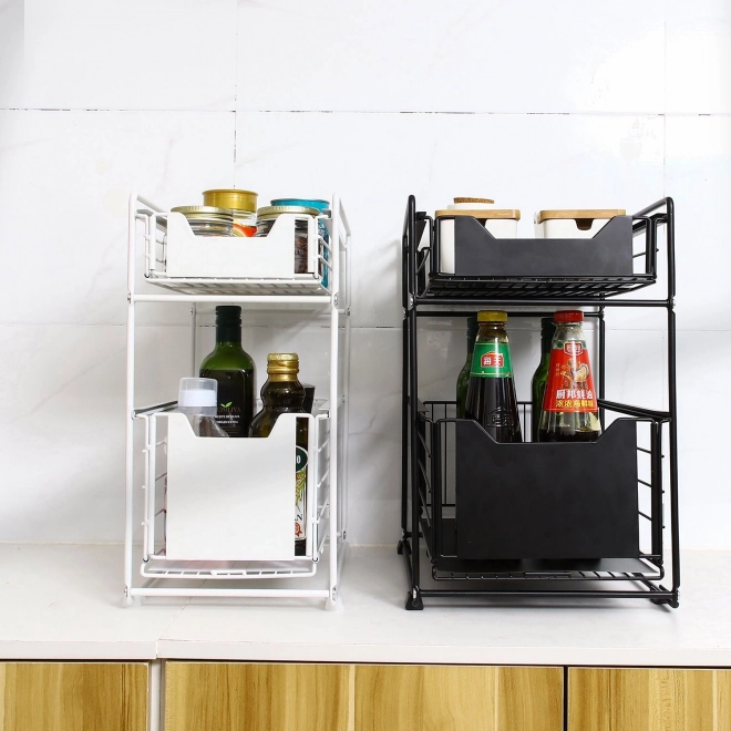 Keukenorganizer met twee ruime planken - wit