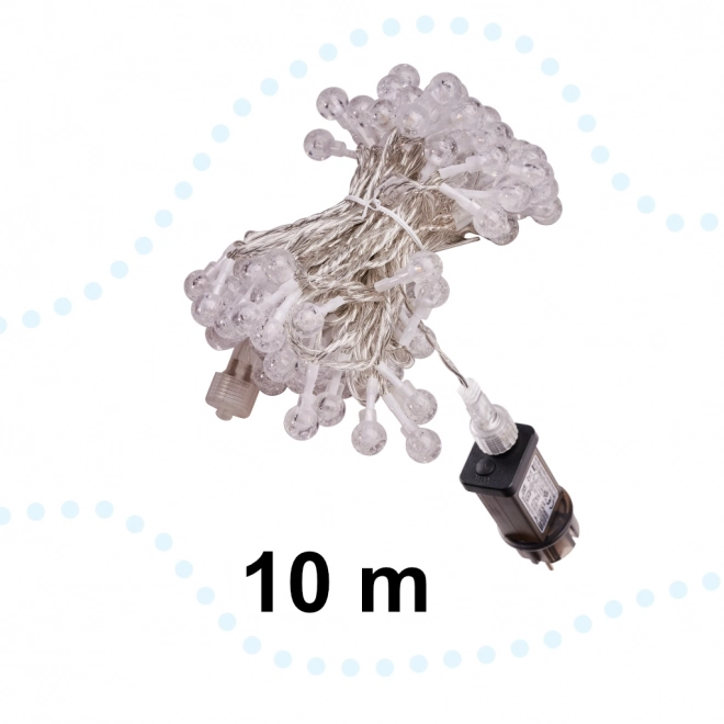 Warm White 100 LED Globe String Lights 10m