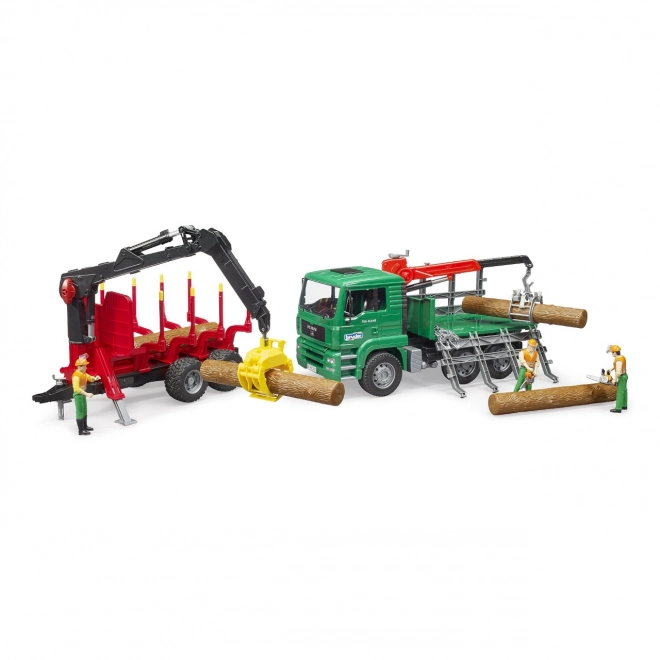 Houttransporteur Bruder met laadarm