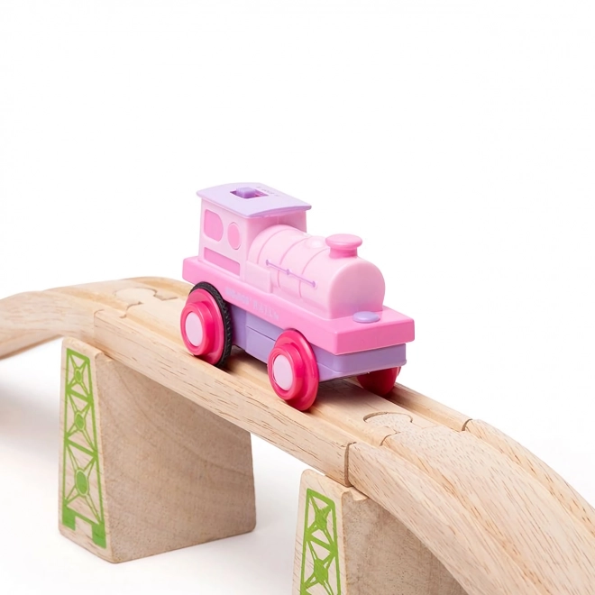 Bigjigs Rail Elektrische Locomotief Sterke Roze