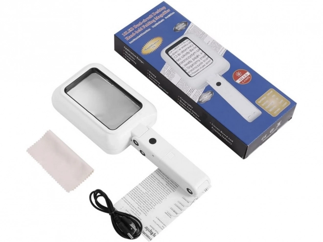 Large Foldable Desk Gem Magnifier with LED