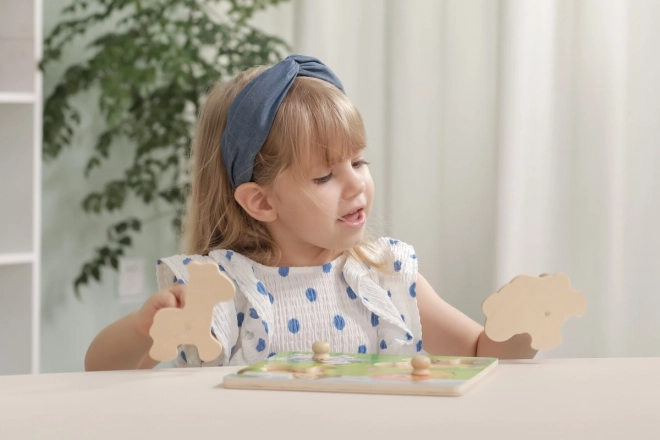 Wooden Puzzle with Wild Animals