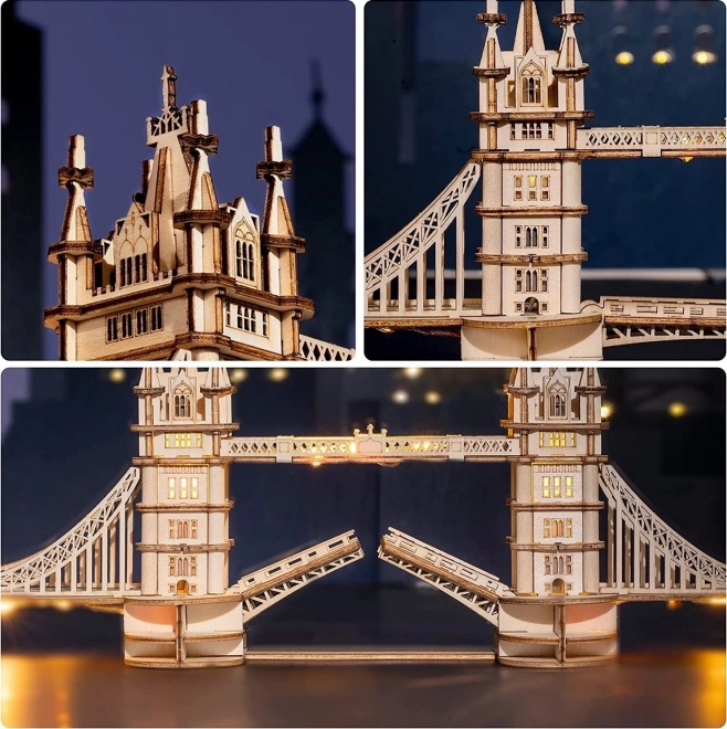 Robotic Wooden 3D Puzzle Tower Bridge Light-Up