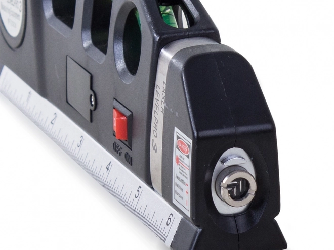 Laser waterpas met standaard meetlint en uitschuifbare meter