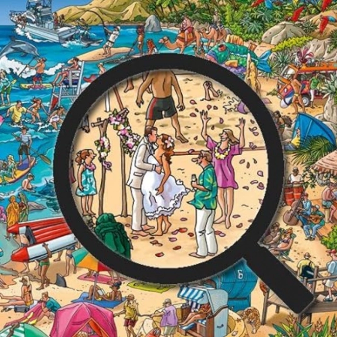 Exciting beach scene