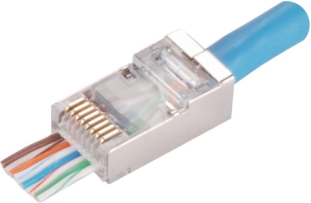 Durchführbarer geschirmter RJ45-Stecker Kat. 5e (Packung 100 Stk.)
