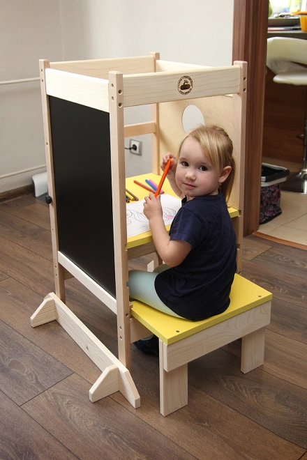 Easy conversion to a table with a chair
