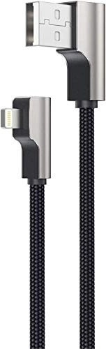 CB-AL01 Schwarzes OEM Nylonkabel USB – Lightning | 2 m | 90‑Grad‑Stecker | MFi‑Zertifizierung
