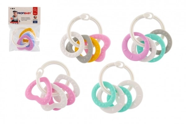Bijtset met kleurrijke kunststof ringen