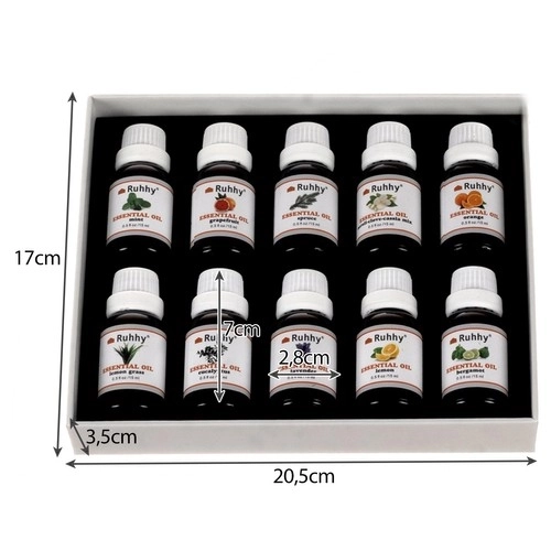 Essentiële olie - set van 10 stuks. 15ml Ruhhy 21938