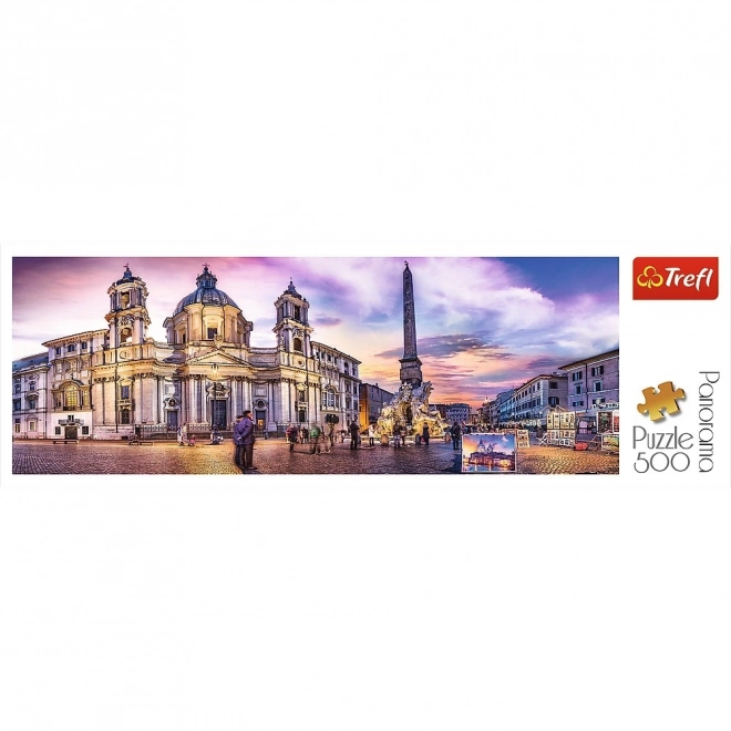 Puzzel 500 stukjes panorama - Piazza Navona, Rome